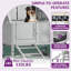 Baignoire de toilettage réglable en acier inoxydable pour animaux 50 po