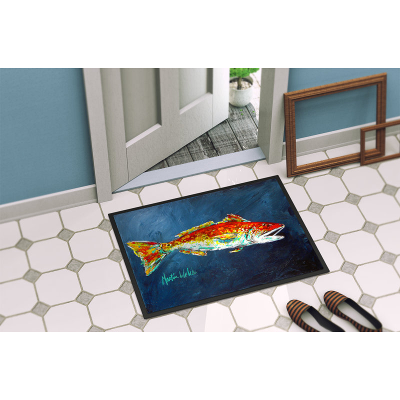 Tapis d'intérieur antidérapant Fish for Jarett, Rectangle 1 pi 6 po x 2 pi 3 po