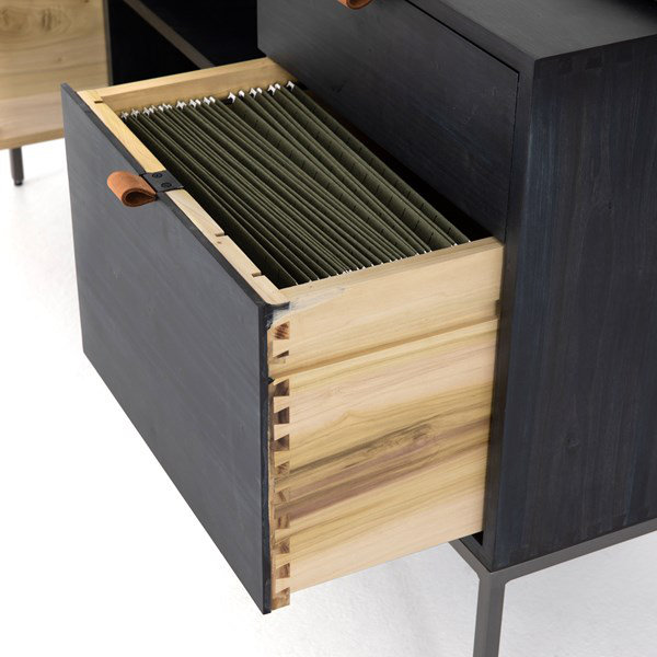 Trey Modular Filing Credenza in Black Wash Poplar