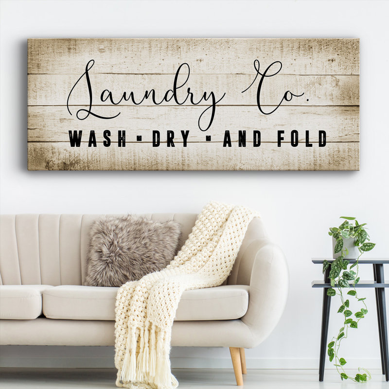 " Laundry Co. ", 12" H x 30" W x 1.5" D