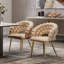 Ensemble de deux chaises d'appoint en velours beige et or-1226788335-1226788329