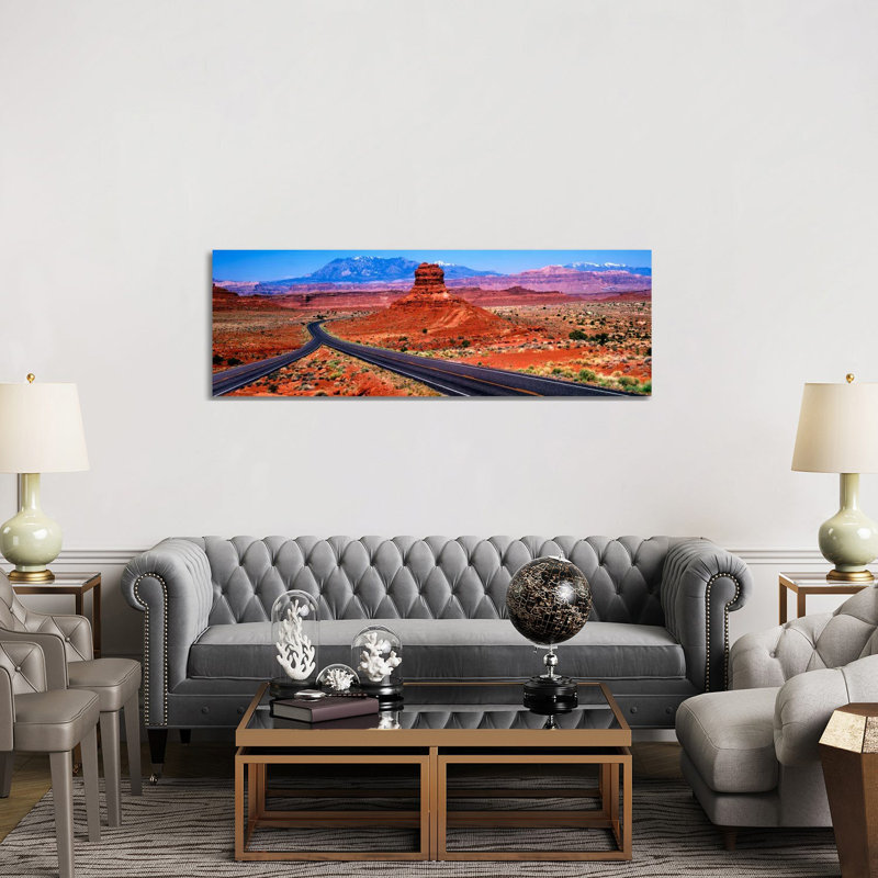 Fork in the Road, Red Rock Country, Utah, USA 1 Piece Wrapped Canvas Panoramic Wall Art, 152.4 cm H x 50.8 cm W x 3.175 cm D