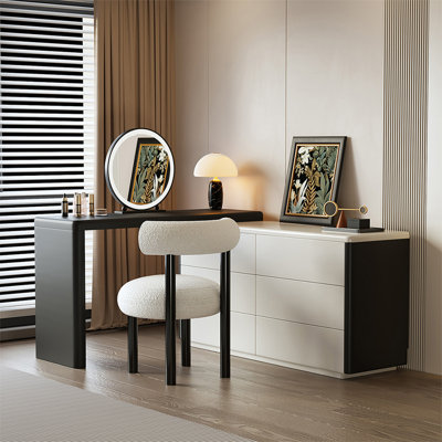 Makeup Vanity with Light mirror,6 drawers,1 chair