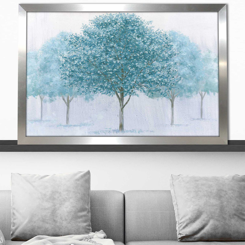 Peaceful Grove - Peinture, Encadrement argenté, H 21,5 po x l 27,5 po x P 0,75 po