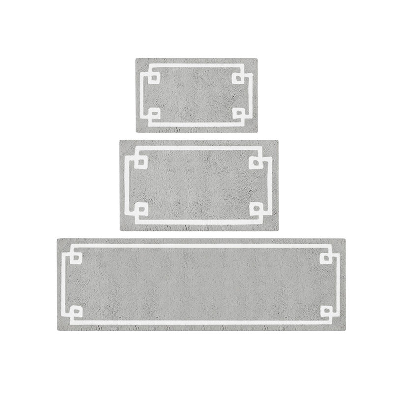 Tapis de bain luxueux en coton touffeté - Grand 24 po x 72 po, Gris