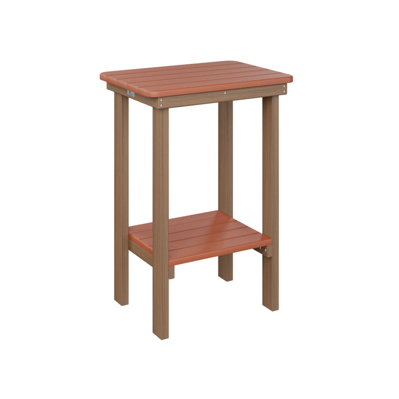 Outdoor Rectangle Side Table, Antique Mahogany, Mango Orange