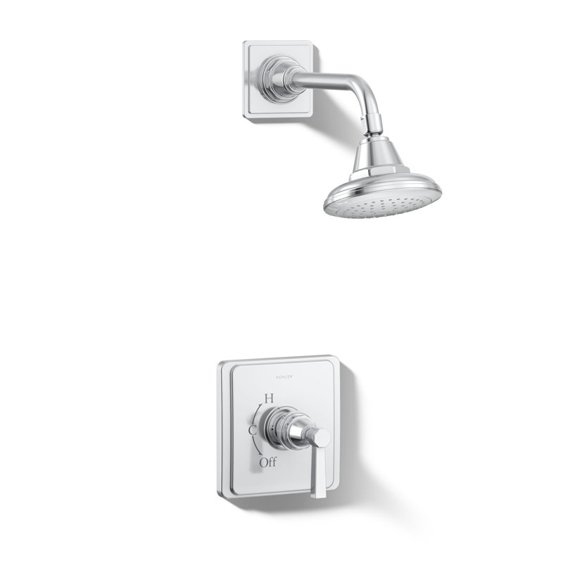 Robinet de douche à fines rayures, Chrome poli