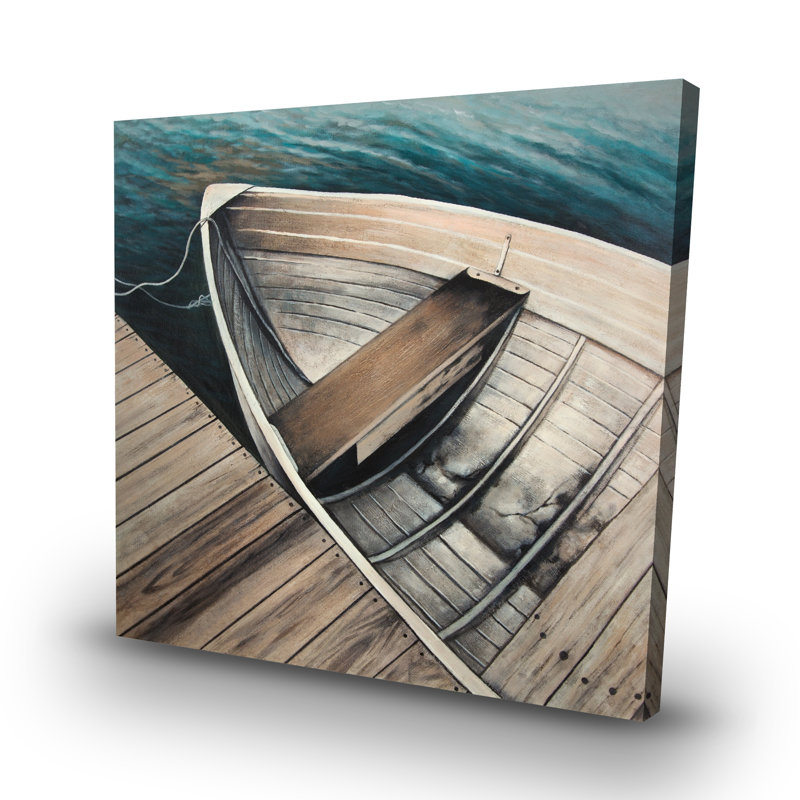 Abandoned rowboats - 32"x32" art on canvas