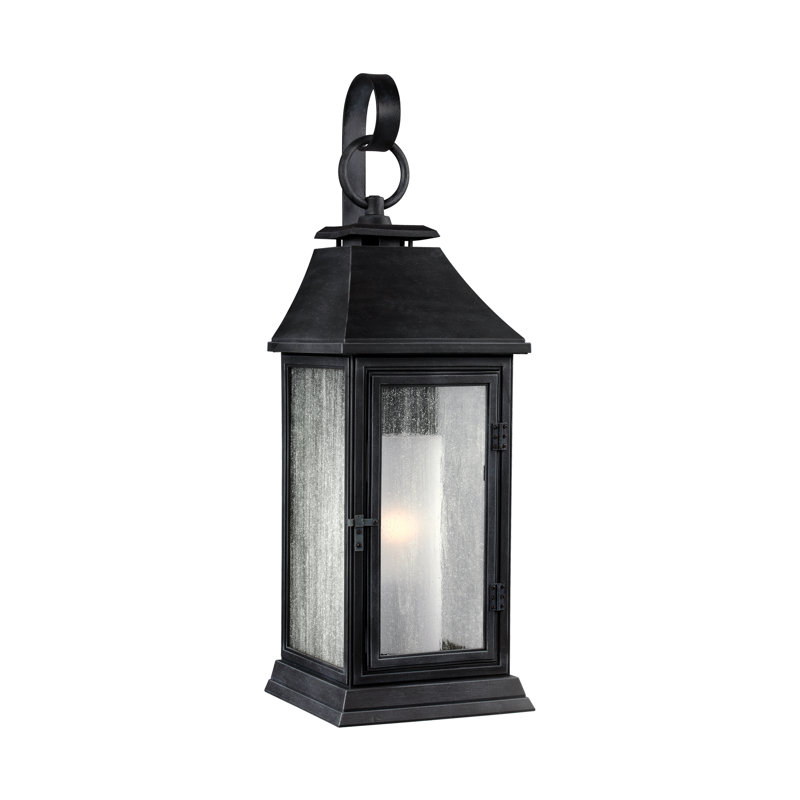 Shepherd 1 - Light Outdoor Wall Lantern, Dark Weathered Zinc, 16.5" H x 7" W x 7.25" D