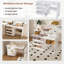 4 In 1 Folding Sewing Table With Storage Shelves And Lockable Wheels, Rolling Machine Desk, White
