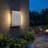  Stela Integrated LED 9in Outdoor Wall in White Travertine-84286745-84286727