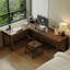 Bureau d'angle avec tiroirs, un bureau d'angle domestique en forme de L-599233926-599233946