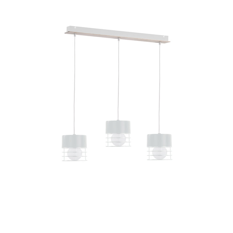 Tequesta 3 - Light Cylinder Pendant, White