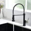Robinet de cuisine avec robinet rétractable - aspect noir et nickel, facile à utiliser, robinet d'eau stable, fabrication contemporaine rétractable, taches d'empreintes digitales