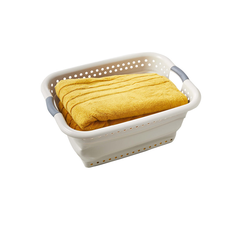 Tower T969012MSH Collapsible Laundry Basket with Pop-Up Design, 42L, 7.5 x 61 x 45cm, Latte