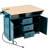 55.7" Kitchen Island With Folding Feature, 2 Drop Leaf, Power Station, 3 Drawers And Luxury Appearance, Spacious Cart Dining Table Empire Style,-622638413