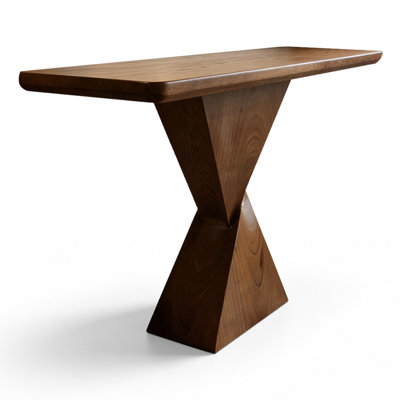 Retro Nut-Brown Solid Wood Console Table