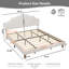 Structure de lit plateforme tapissier avec tête de lit réglable, tête de lit rembourrée en tissu de lin blanc, style simple et moderne avec 12 lattes de bois et capacité de 1 000 lb-879751589