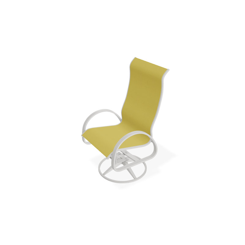 Fauteuil de patio pivotant Hiraku, Neige texturée, Jaune 43D