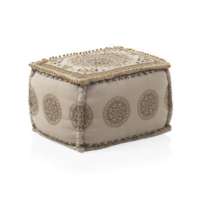 Cassundra 45cm Wide Rectangle Geometric Pouffe Ottoman