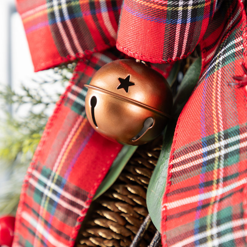 Goutte de Noël 28 po, cloche de pomme de pin et baies