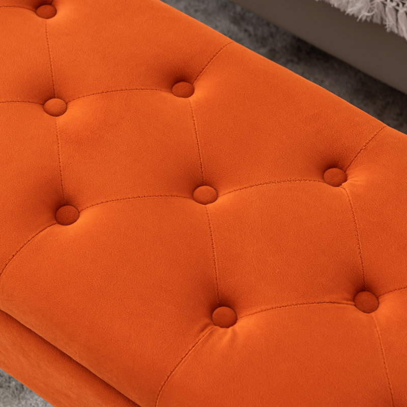Banc de rangement, Orange, H 18 po x l 46 po x P 15,5 po