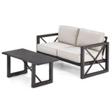 Indiren 2 - Person Patio Conversation Sets with Cushions