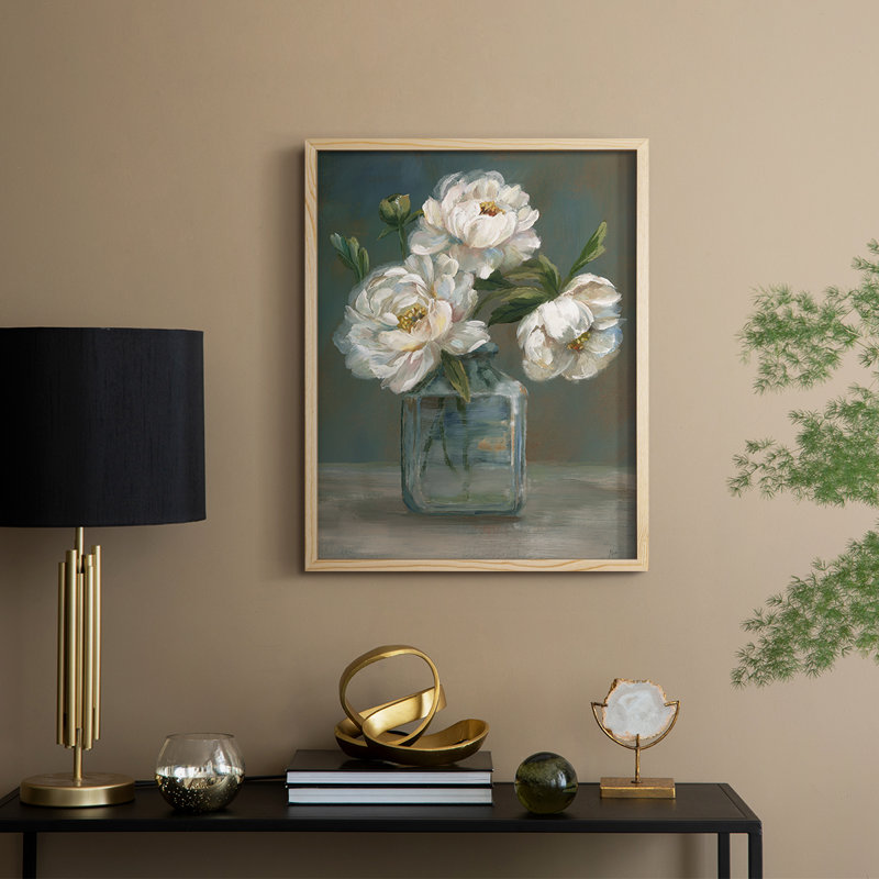 Vintage Roses Framed Print - Solid Wood, Natural, 11" H x 9" W