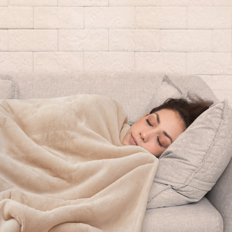 SEALY Flannel Heated Blanket, King, Beige