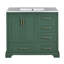 Armoire de salle de bain 36 po avec lavabo en céramique avec deux portes à fermeture douce et quatre tiroirs-114410822