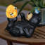 Ours solaire Exhart jouant avec une ruche lumineuse jardin statuaire, 9 par 7 pouces