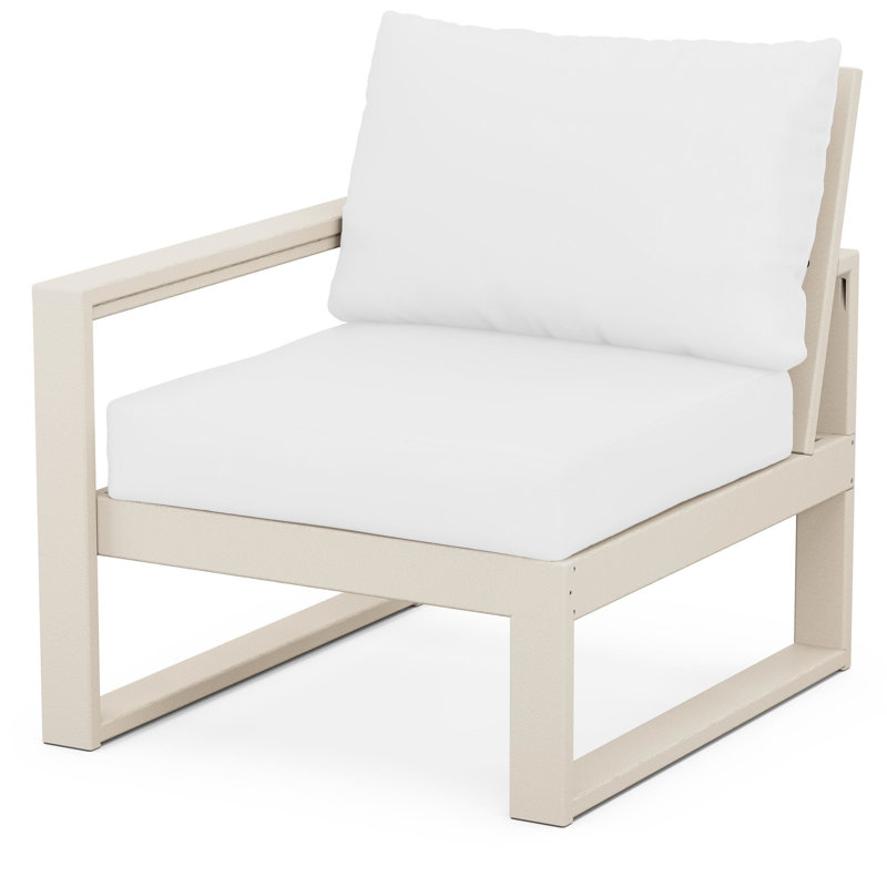 POLYWOOD Outdoor Lounge Chair, Gray Mist, Teak