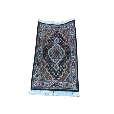 Tapis noir / rouge noué à la main de conception unique 1 pi 4 po x 2 pi 1 po Harrogate