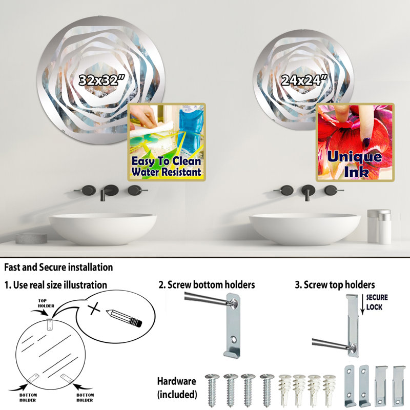 Balsamine - miroir décoratif Amorphe, 23,6 po x 23,6 po