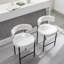 30" Bouclé Upholstered Bar Stool with Curved Back and Metal Frame-655875537-649140020