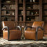 Peru 26.5"W Modern Napa Full Top Grain Genuine Leather Armchair with Unique Arms