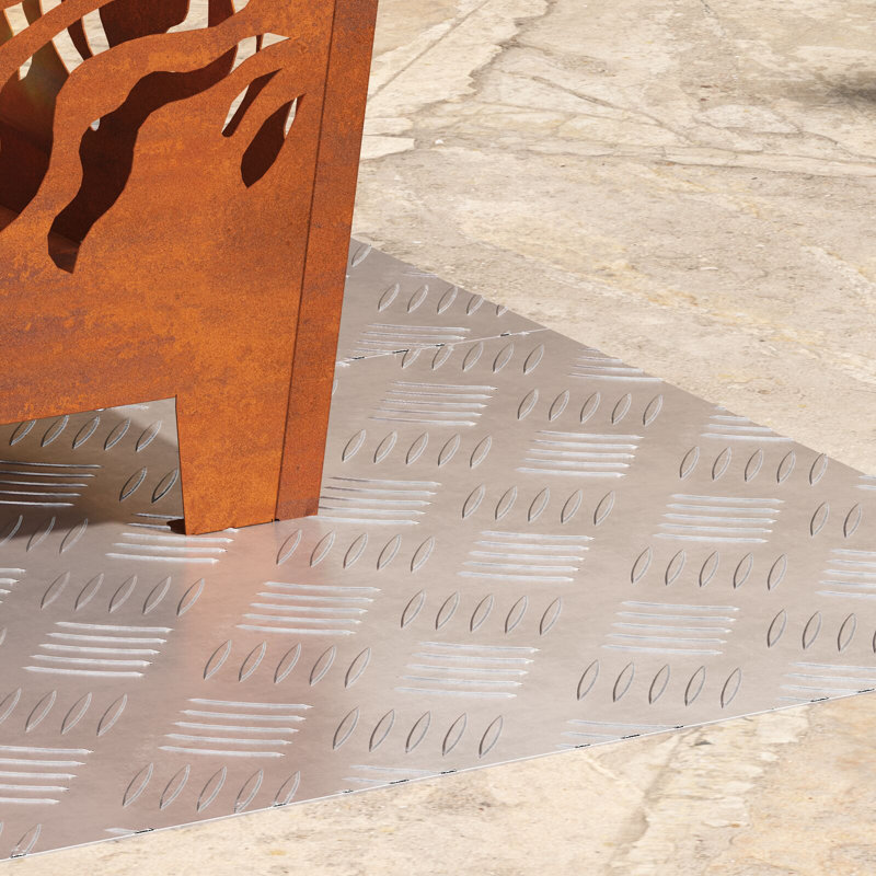 Rubber Stair Treads Modern, Silver, Rectangle 40cm x 70cm