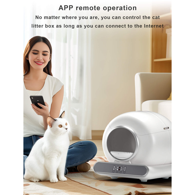 The Latest Generation Automatic Cat Litter Box For 1-3 Cats, Smart Self-cleaning Litter Box For Kittens, App-controlled Kitty Litter Box, Advanced Odour Control & Waste Disposal System, Easy To Use For Multiple Cats & Hassle-free Maintenance