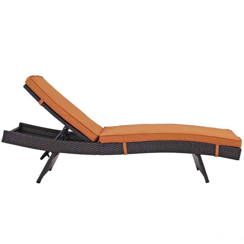 Chaises longues d'extérieur en rotin Convene, Orange
