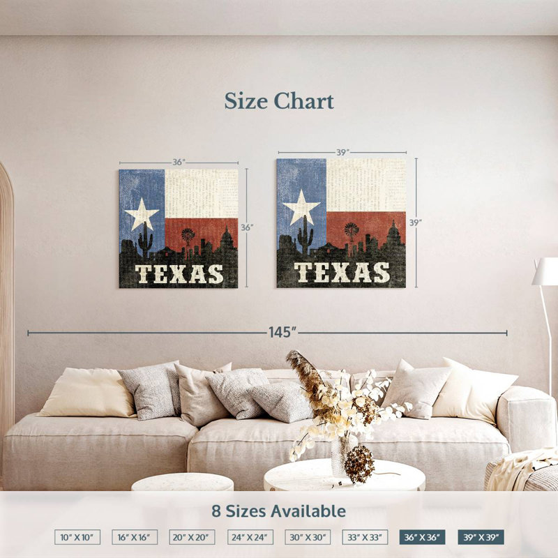 Borges Texas, 39" H x 39" W