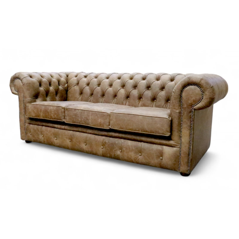 3 Seater Sofa, Cracked Wax Tan