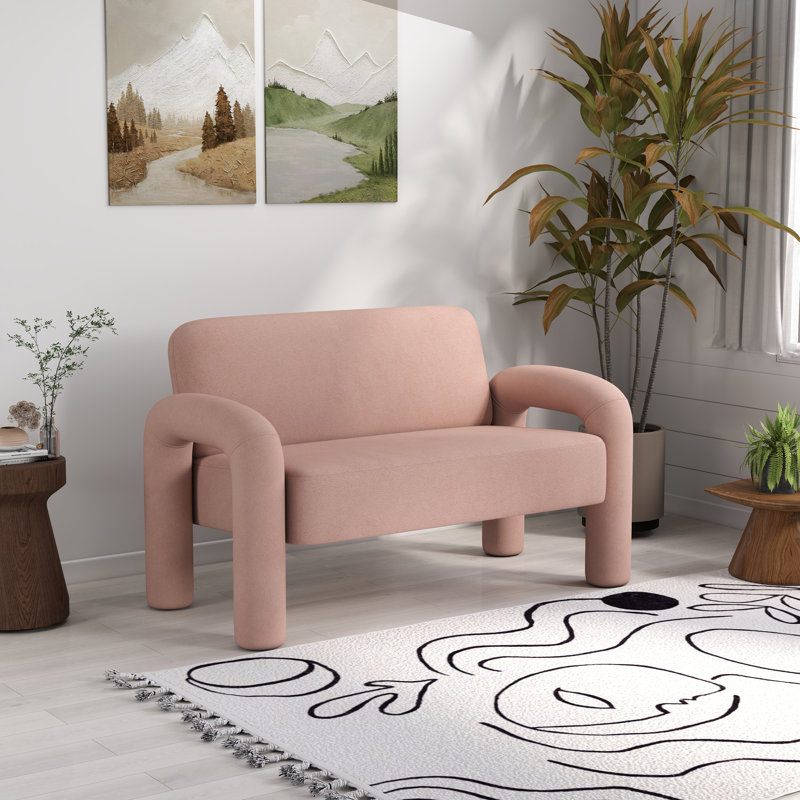 Causeuse en velours 2 places Iryanna, Rose