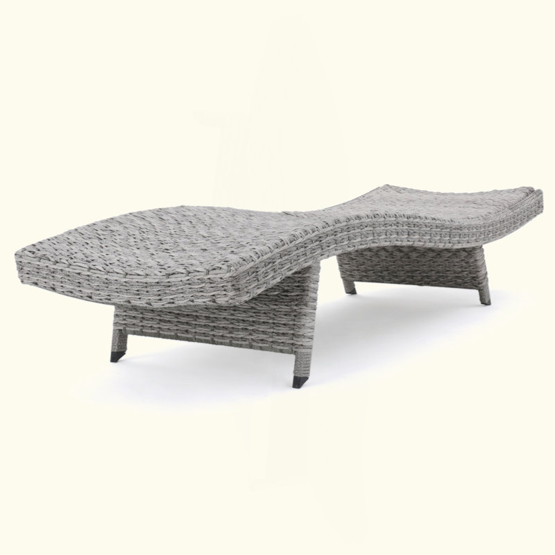 Chaise longue d'extérieur en osier pour une détente et un style ultimes, 2 pièces