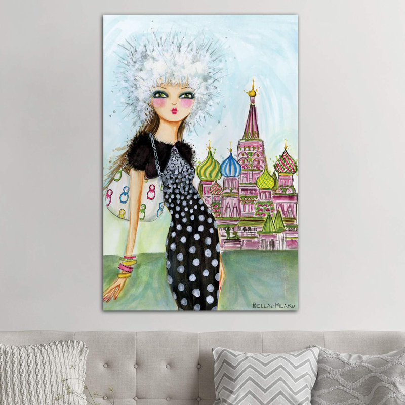 Art de Moscou, H 26 po x l 18 po x P 1,5 po, Toile tendue