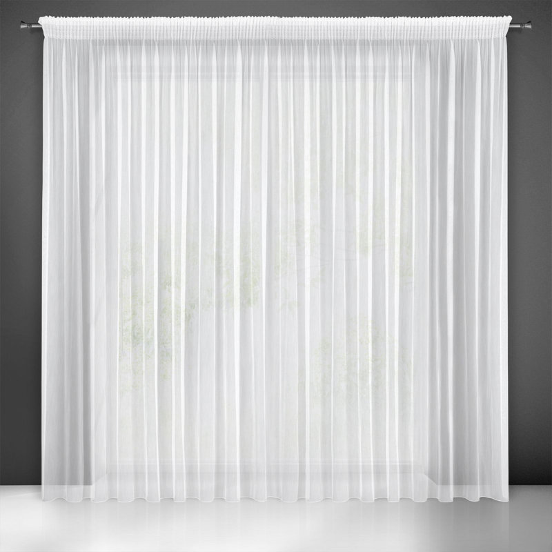 Kassandrea Sheer Curtain Single Panel, White, 270cm H x 350cm W