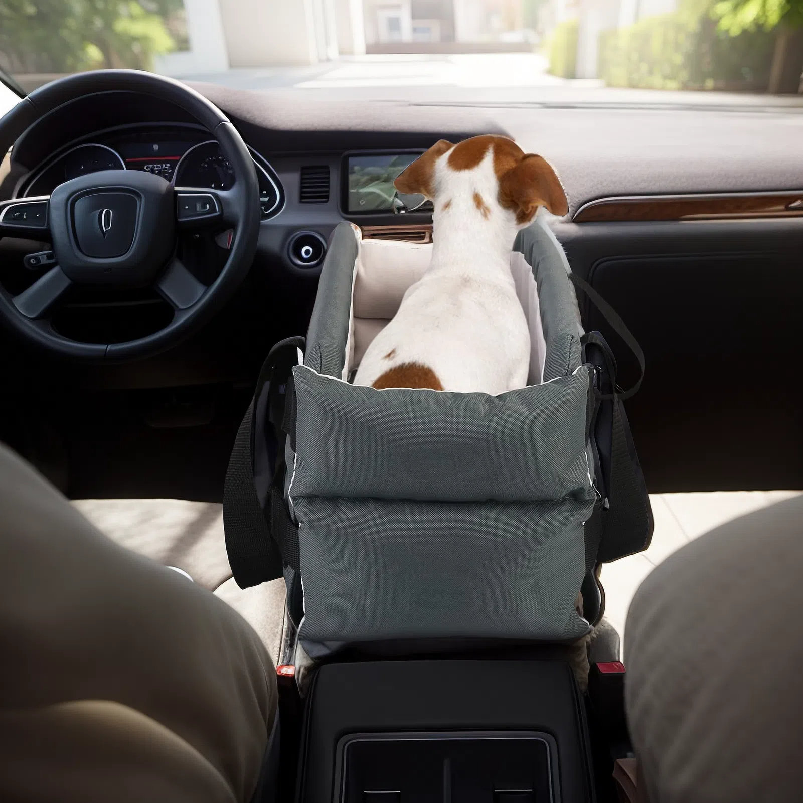 Console Pet Carrier Console Dog Car Seat For Small Pets 0-10 Lbs - Washable  Pet Booster With Safety Tether Console Pet Seat
