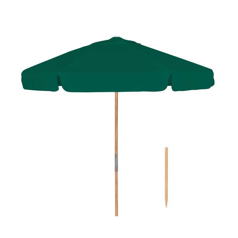 Prestige 84'' Beach Umbrella, Medium Cherry, Forrest Green Velvet