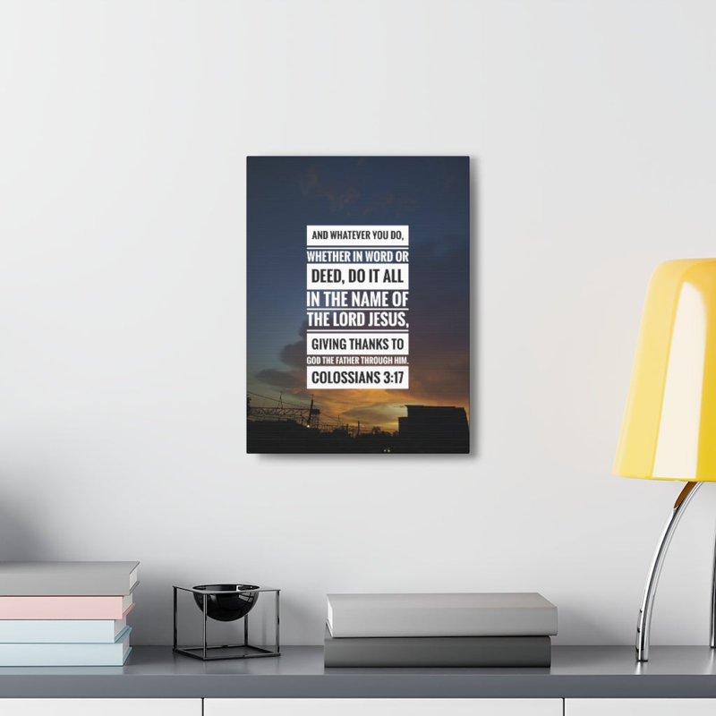 Thanks to God the Father Colossians 3:17 1 Piece Wrapped Canvas Wall Art, 25cm H x 20cm W