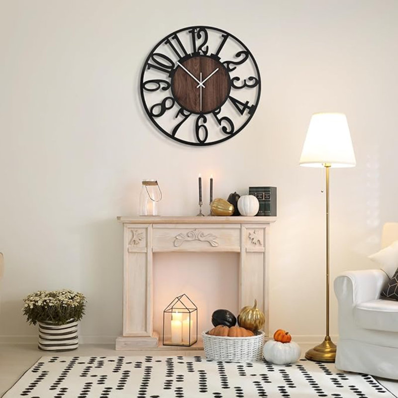 Grande horloge murale pour le décor du salon, horloge murale moderne surdimensionnée à piles de 14 pouces pour la cuisine de la chambre à coucher