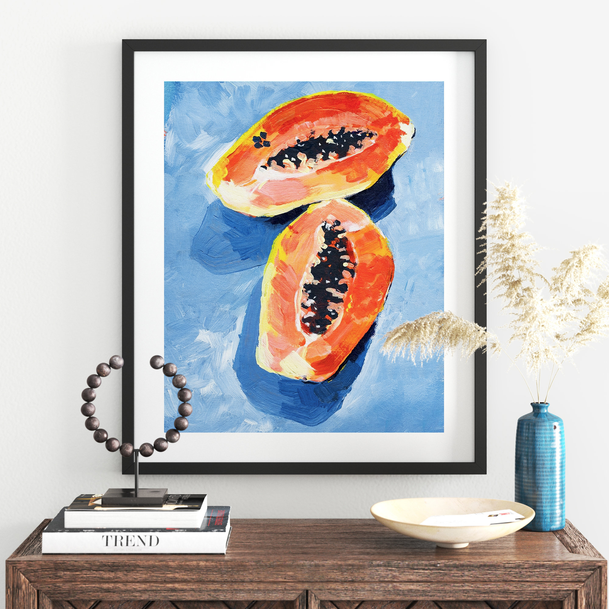 Bold Papaya II by Jennifer Paxton Parker, 33" H x 28" W, Black